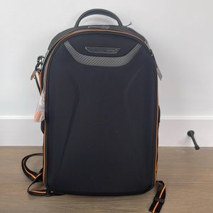 TUMI Mclaren Velocity Backpack, NEW, black and orange